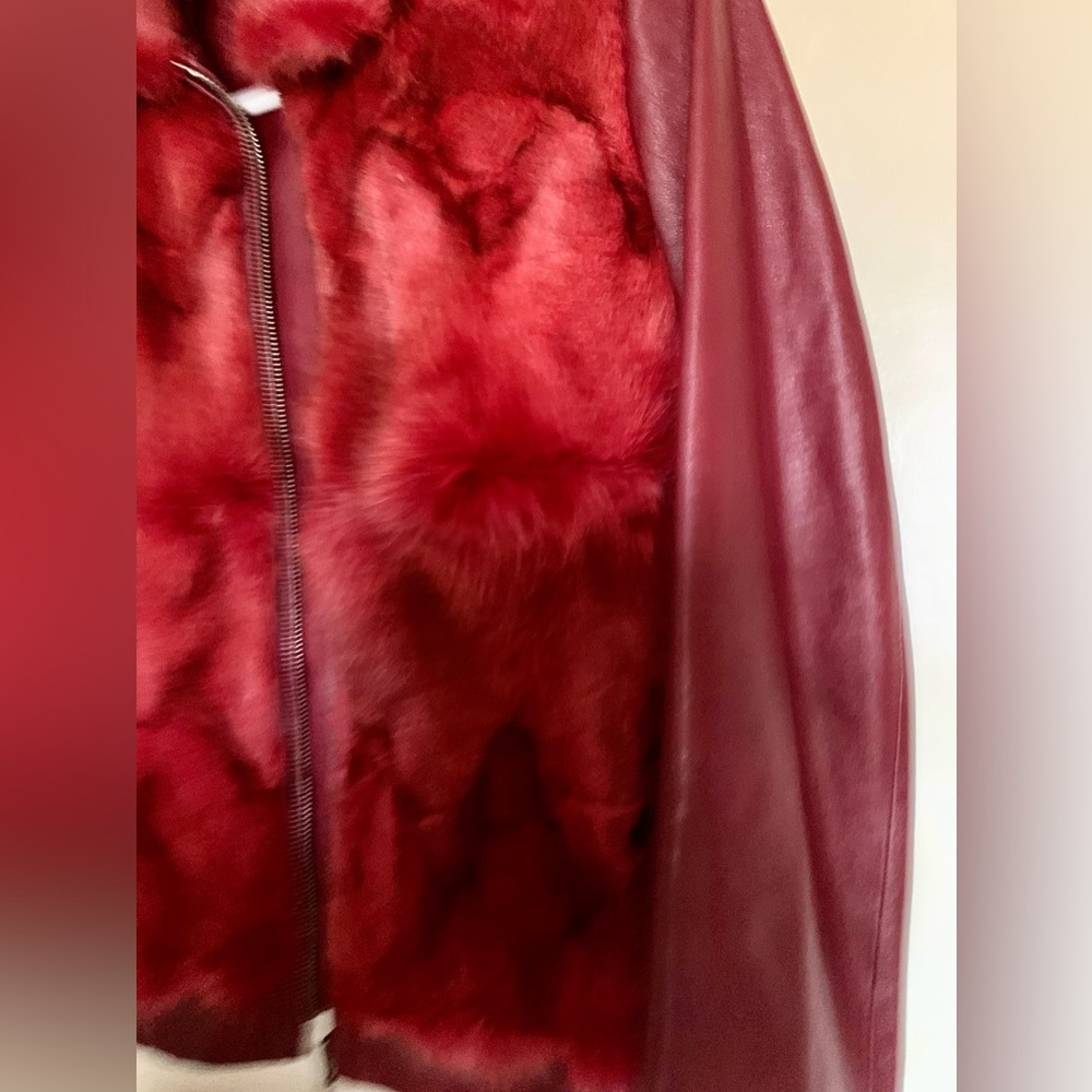🎁leather jacket, burgundy red. small size. authentic leather 🎁#RAB - Picture 8 of 15